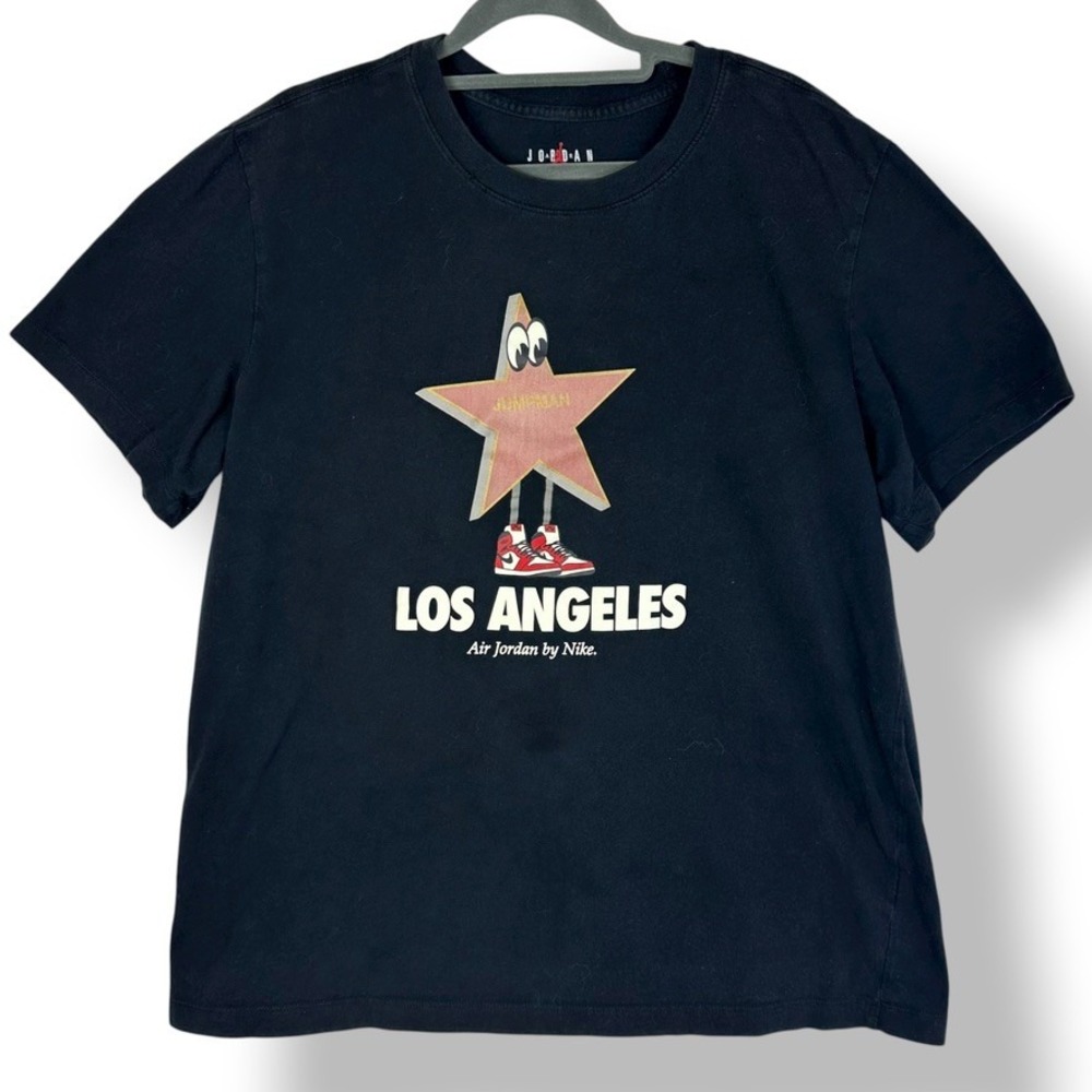 Air Jordan Los Angeles Star Retro Graphic T Shirt Mens Size L Black Nike Air